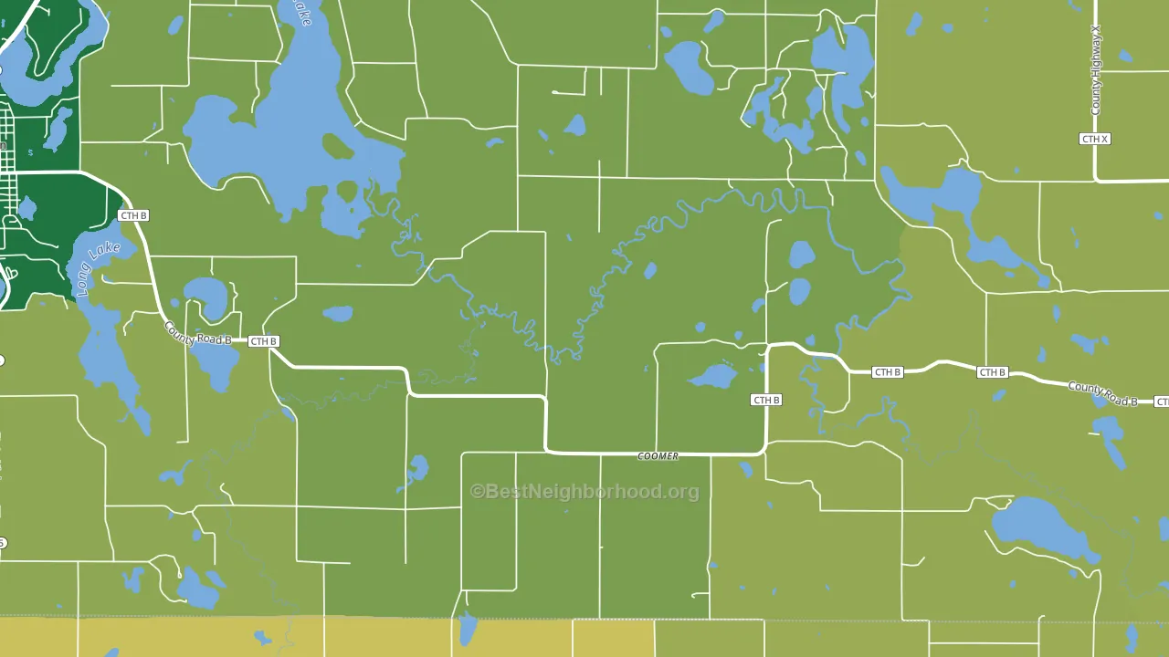 Coomer, WI block-group voter-turnout map