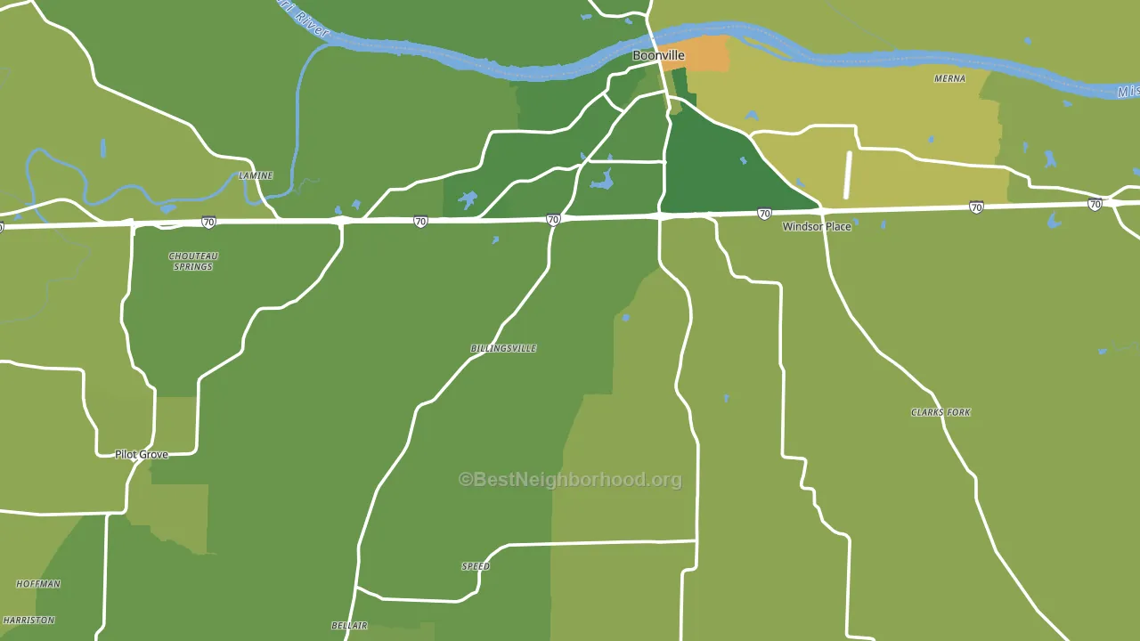 Cooper County, MO block-group voter-turnout map