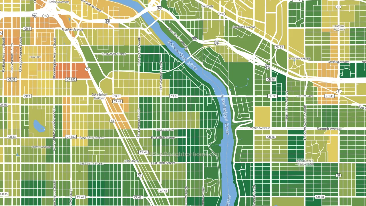 Cooper, Minneapolis, MN block-group voter-turnout map