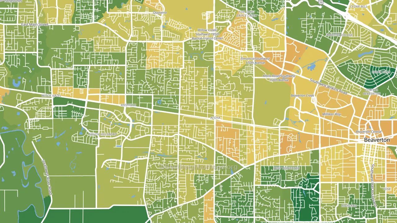 Cooper Mountain-Aloha North, Aloha, OR block-group voter-turnout map