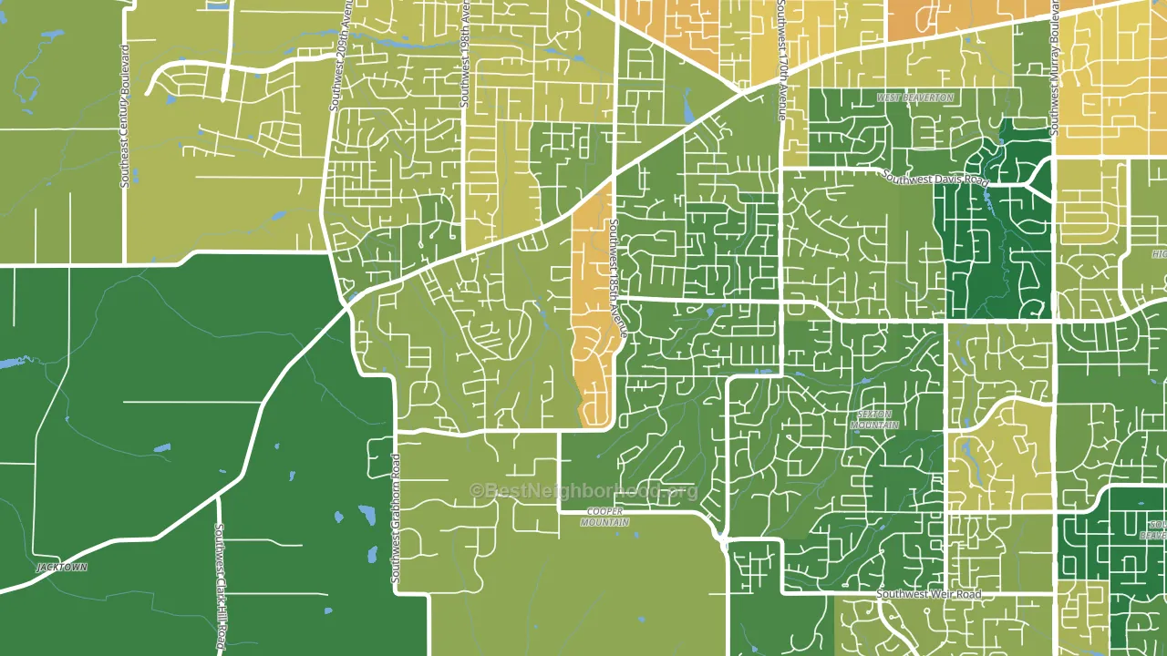 Cooper Mountain Aloha South, Beaverton, OR block-group voter-turnout map