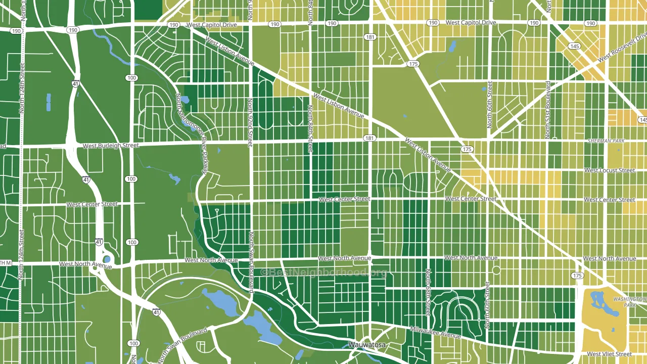 Cooper Park, Milwaukee, WI block-group voter-turnout map