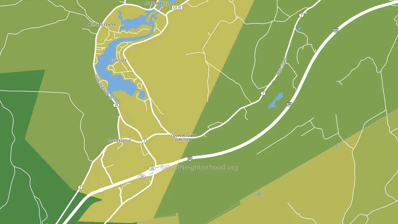 Cooperstown Junction, NY block-group voter-turnout map