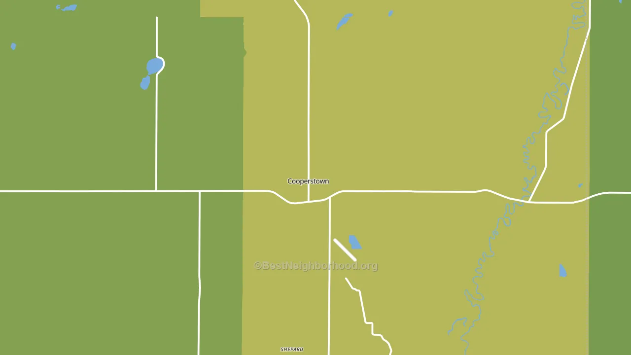 Cooperstown, ND block-group voter-turnout map