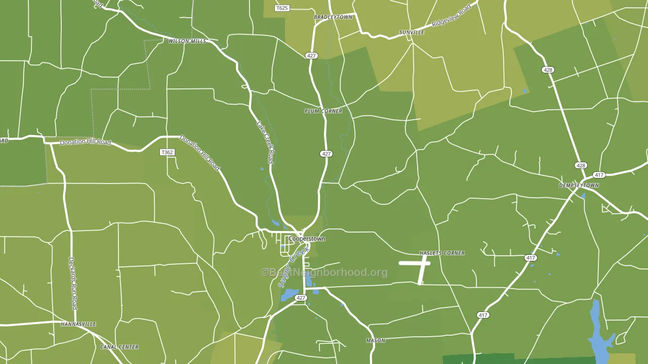 Cooperstown, PA block-group voter-turnout map