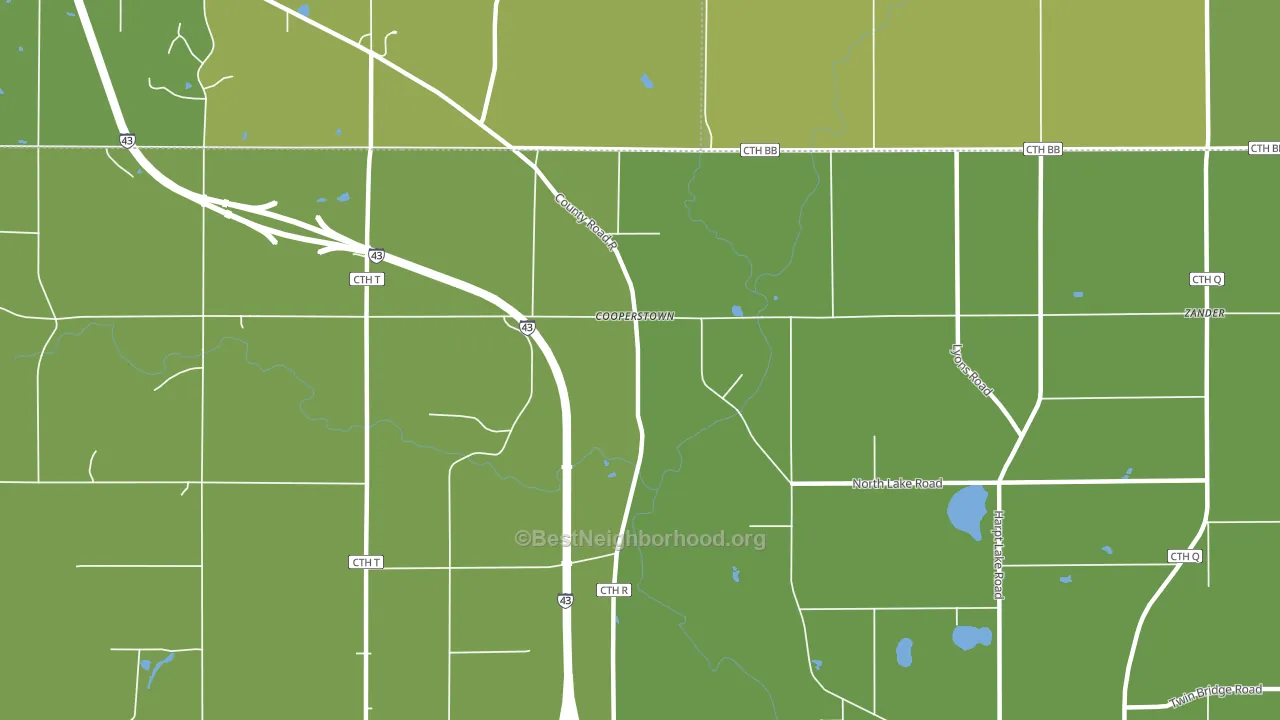 Cooperstown, WI block-group voter-turnout map