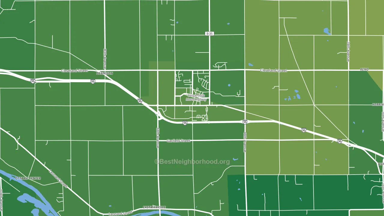 Coopersville, MI block-group voter-turnout map