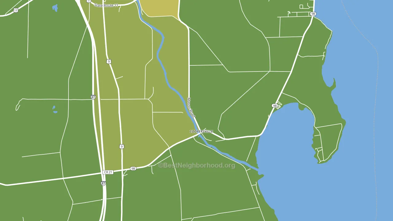 Coopersville, NY block-group voter-turnout map