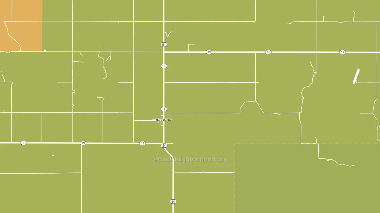 Cooperton, OK block-group voter-turnout map