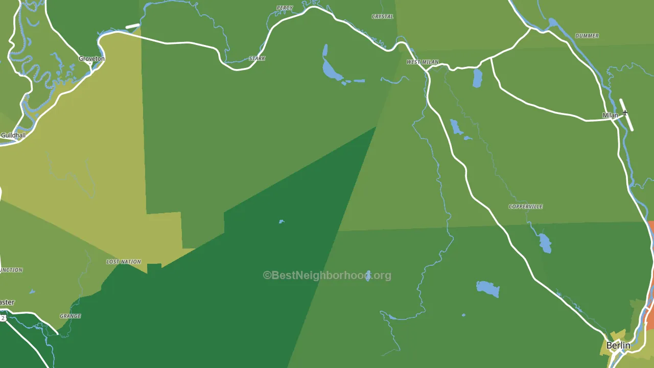 Coos County, NH block-group voter-turnout map