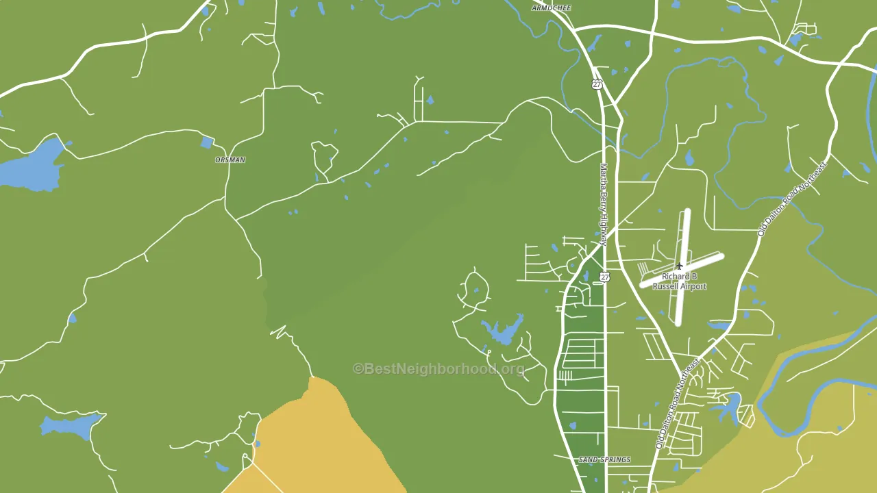 Coosa, GA block-group voter-turnout map