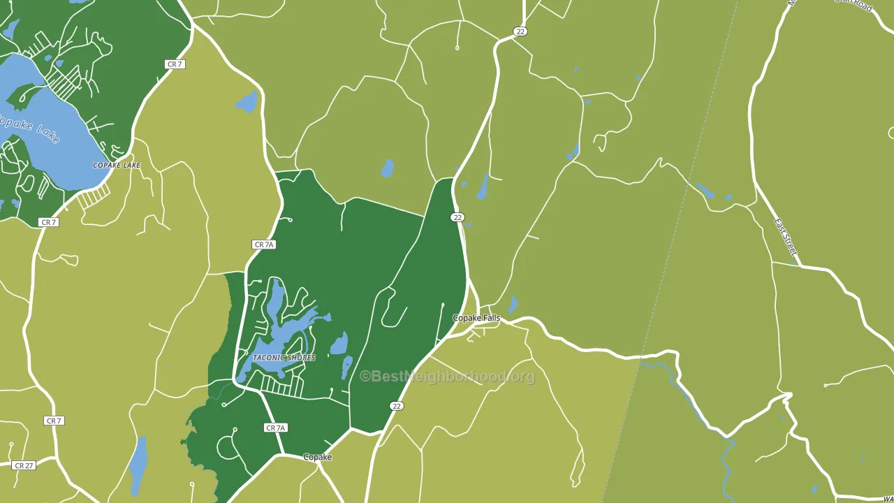 Copake Falls, NY block-group voter-turnout map