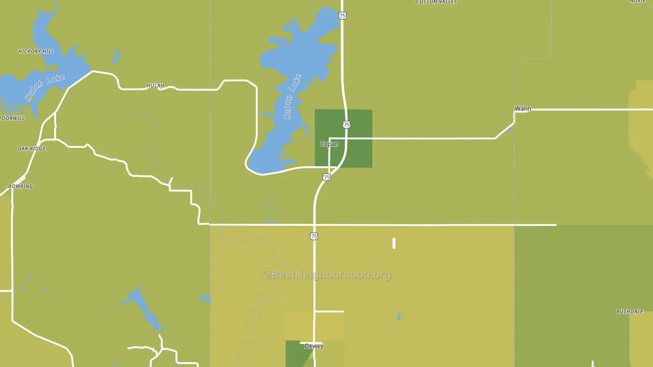 Copan, OK block-group voter-turnout map