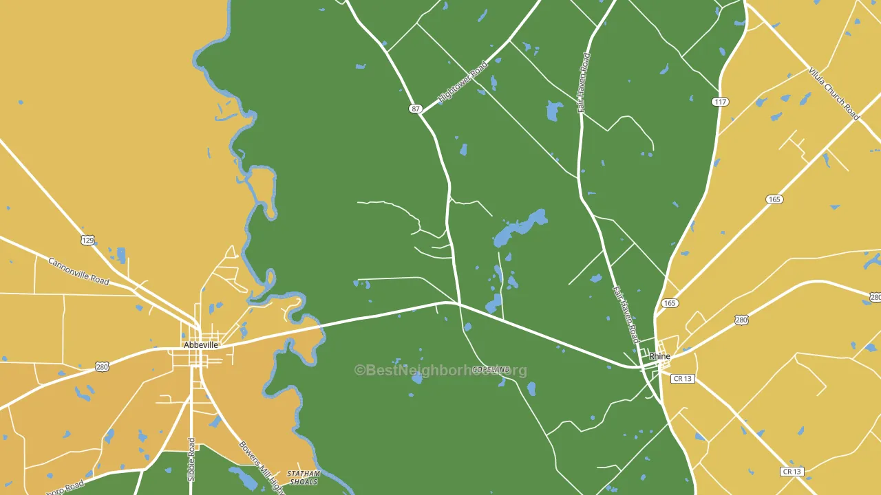 Copeland, GA block-group voter-turnout map