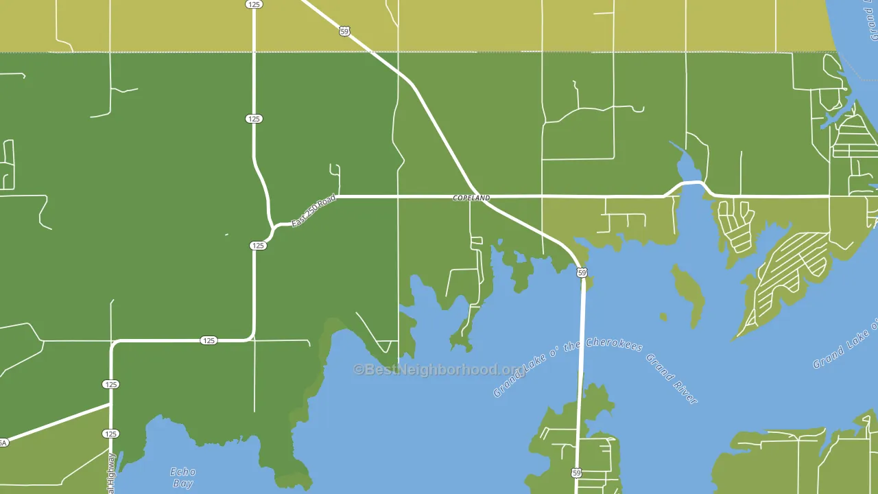 Copeland, OK block-group voter-turnout map