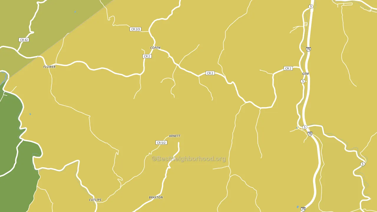Copen, WV block-group voter-turnout map