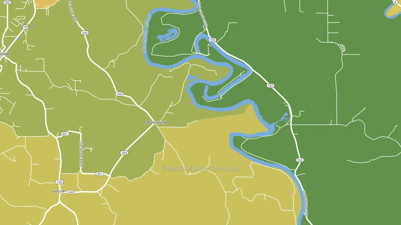 Copenhagen, LA block-group voter-turnout map