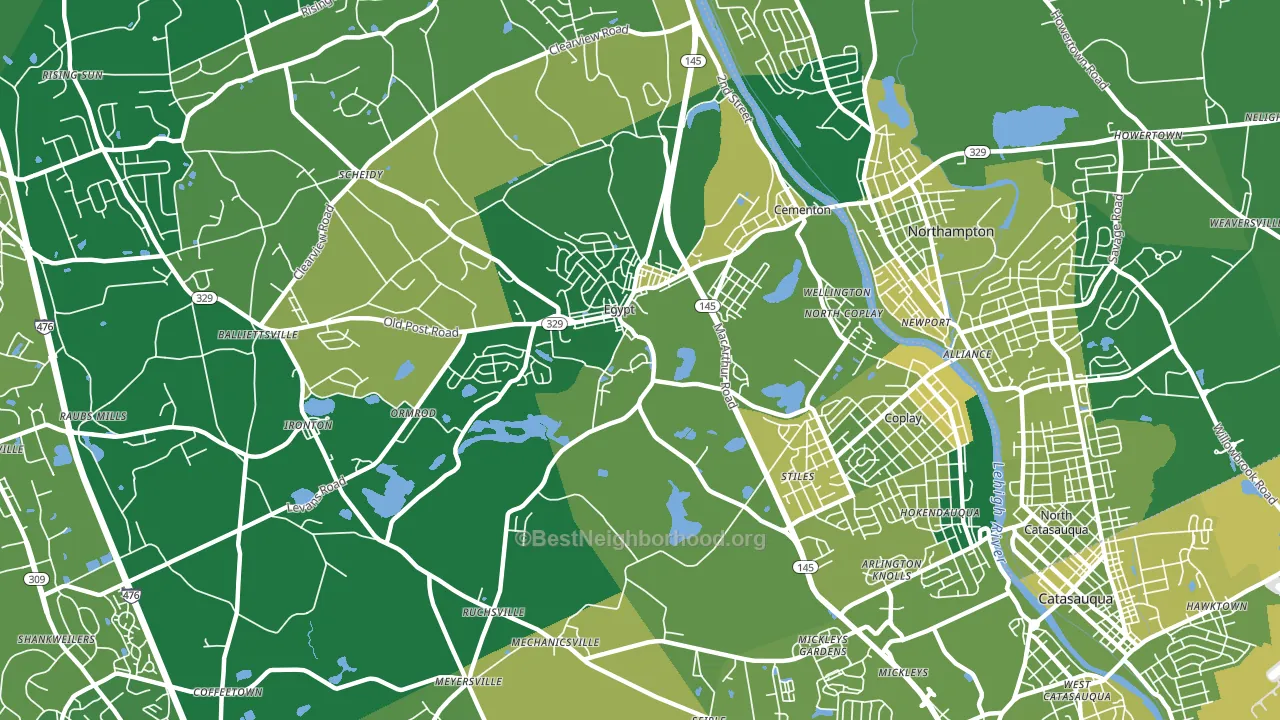 Coplay, PA block-group voter-turnout map