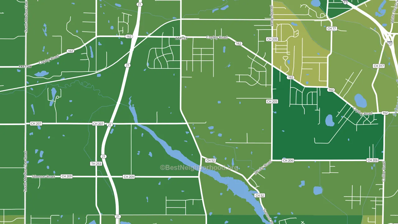 Copley, OH block-group voter-turnout map