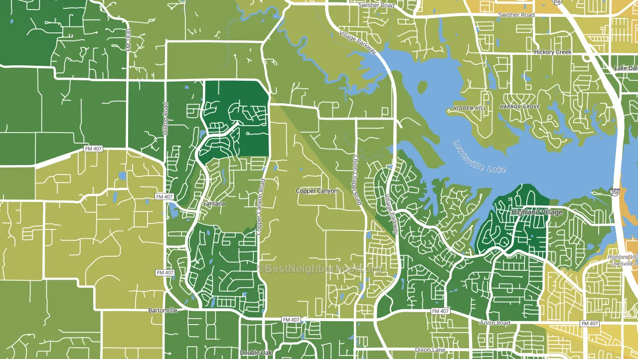 Copper Canyon, TX block-group voter-turnout map