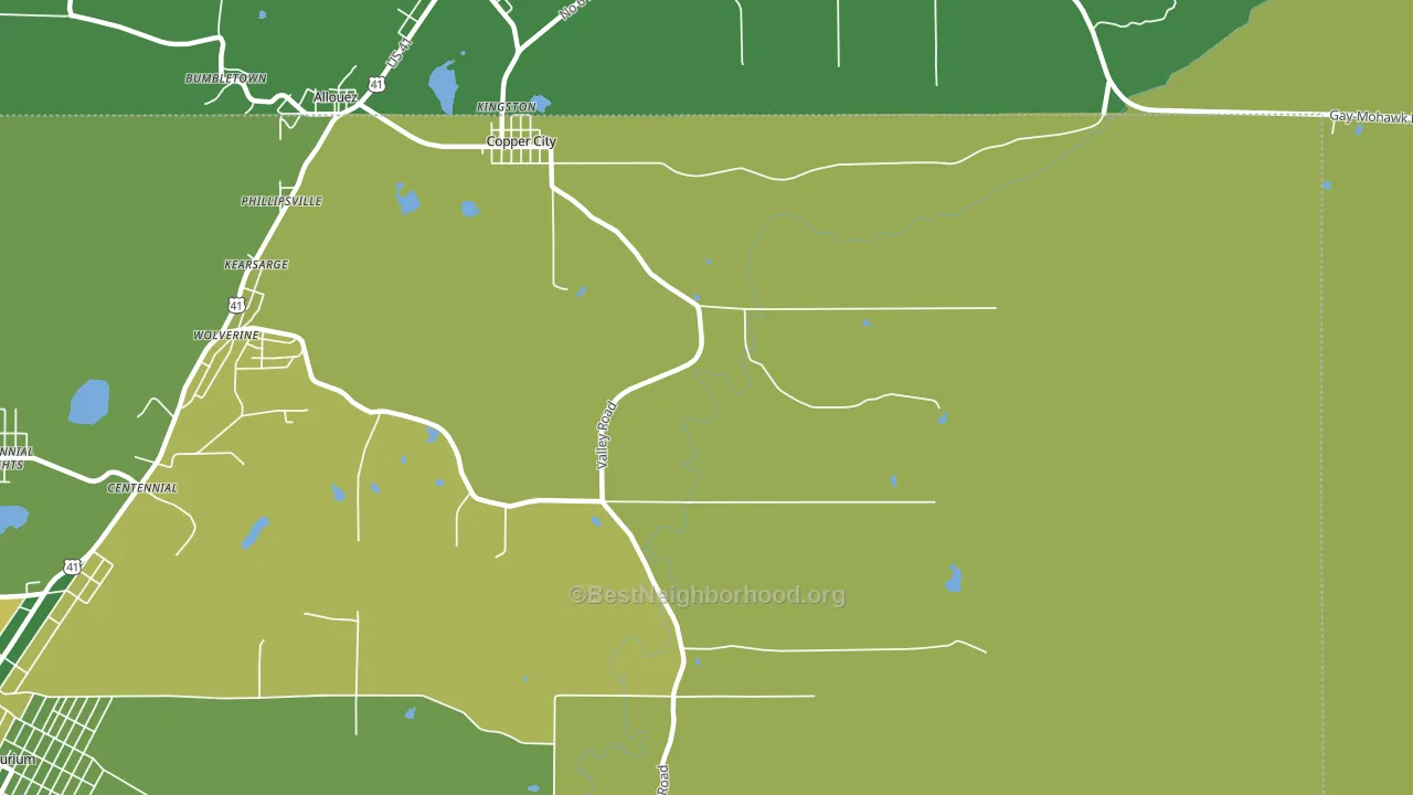 Copper City, MI block-group voter-turnout map