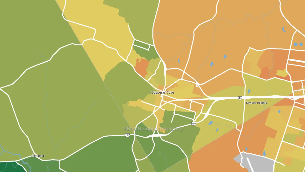 Copperas Cove, TX block-group voter-turnout map