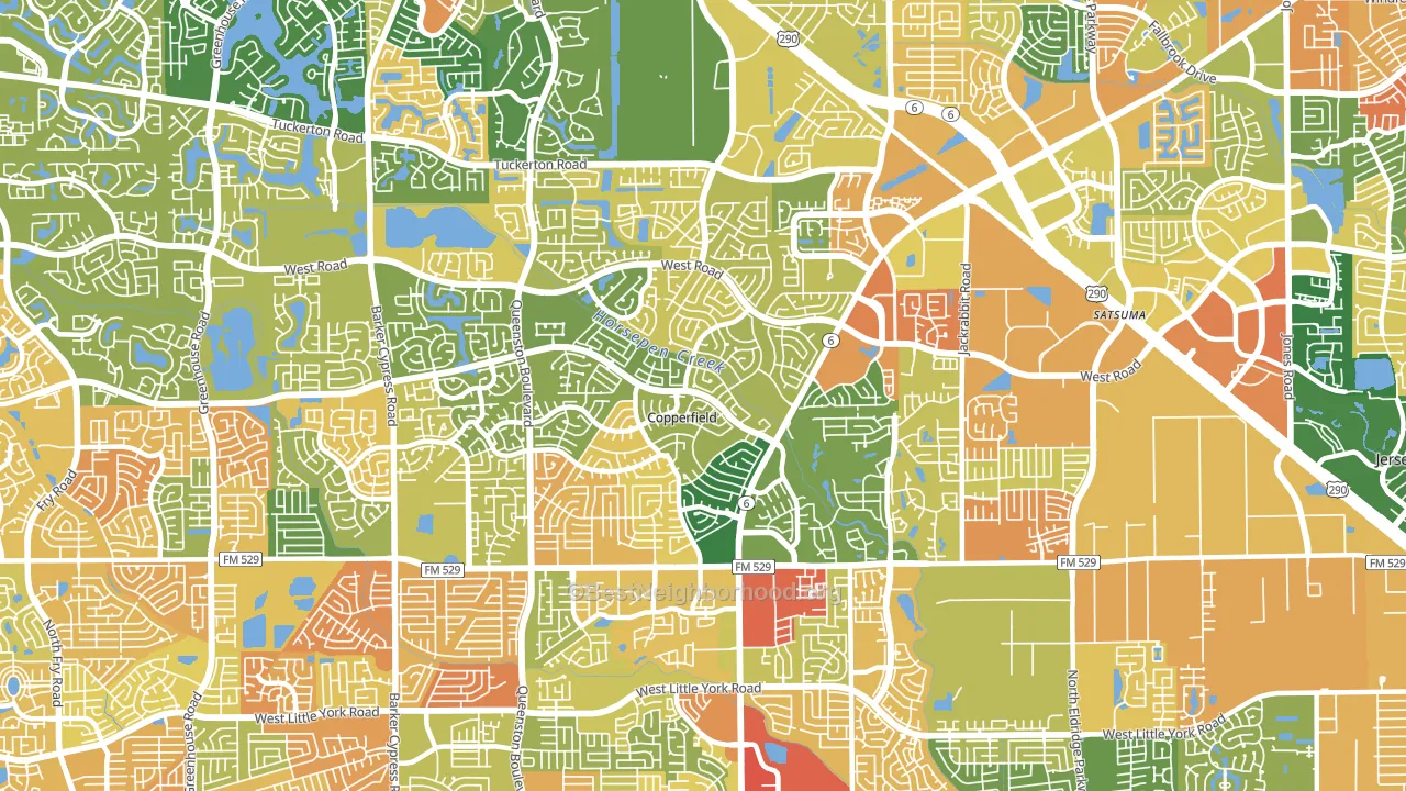 Copperfield, Houston, TX block-group voter-turnout map
