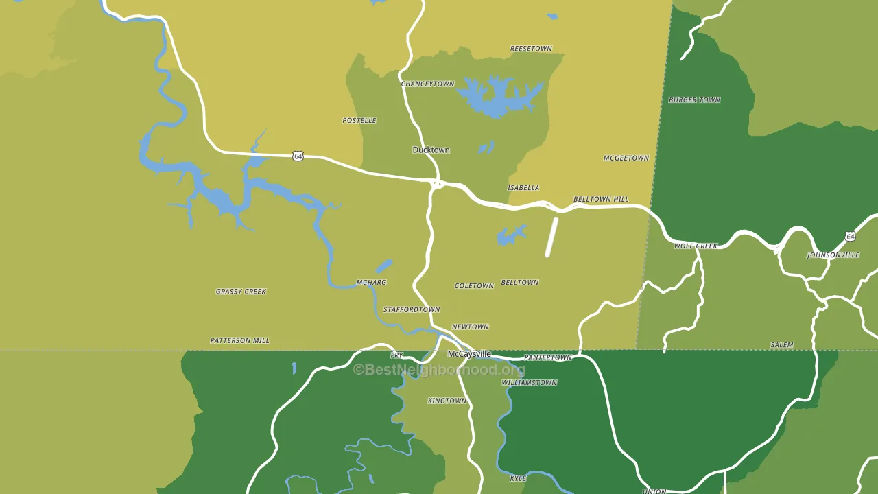 Copperhill, TN block-group voter-turnout map