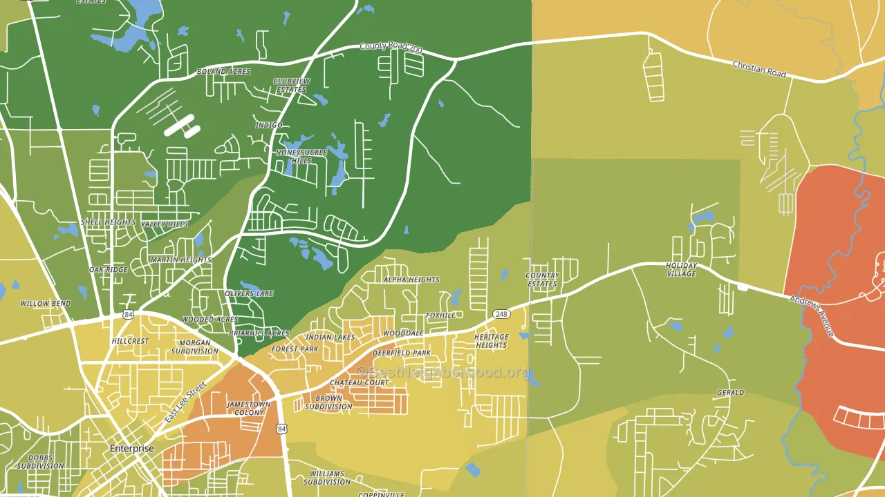 Coppinville, AL block-group voter-turnout map