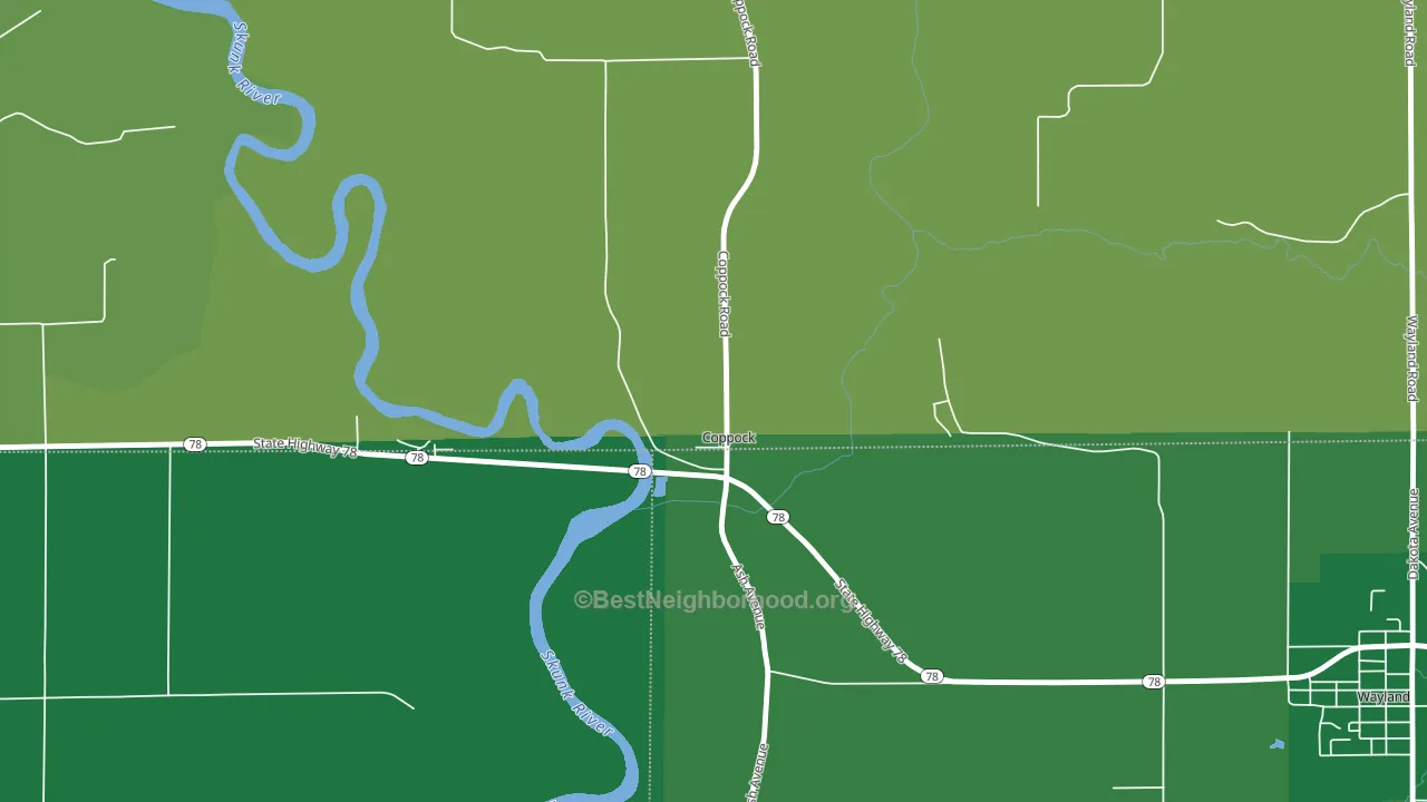 Coppock, IA block-group voter-turnout map