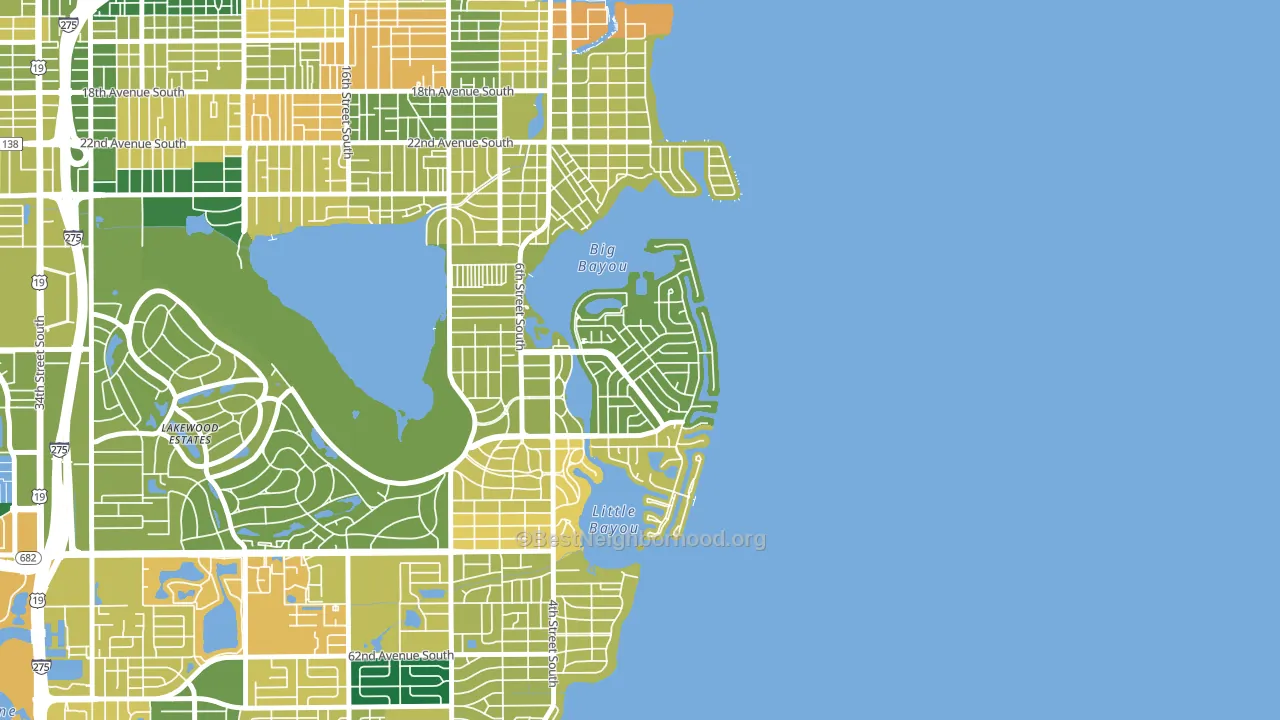 Coquina Key, St. Petersburg, FL block-group voter-turnout map