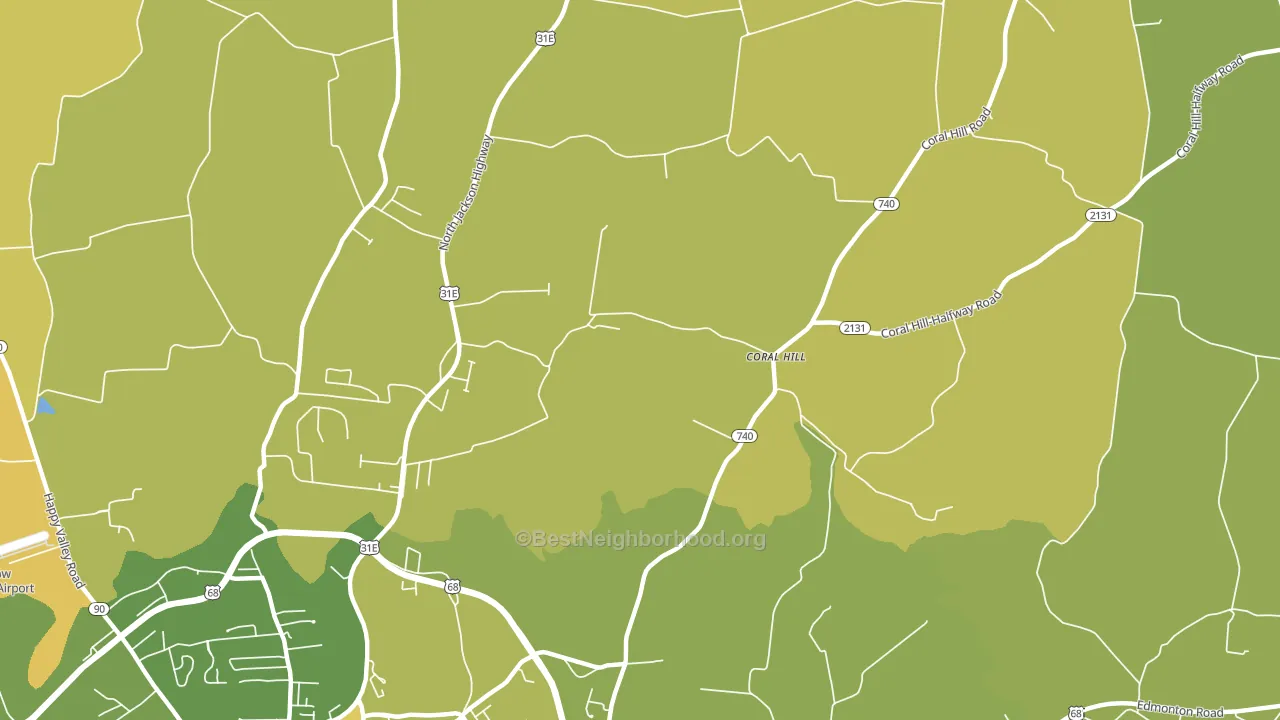 Coral Hill, KY block-group voter-turnout map