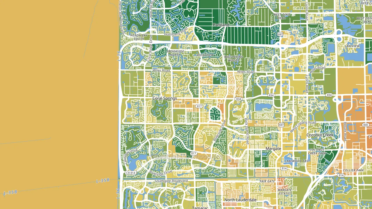 Coral Springs, FL block-group voter-turnout map