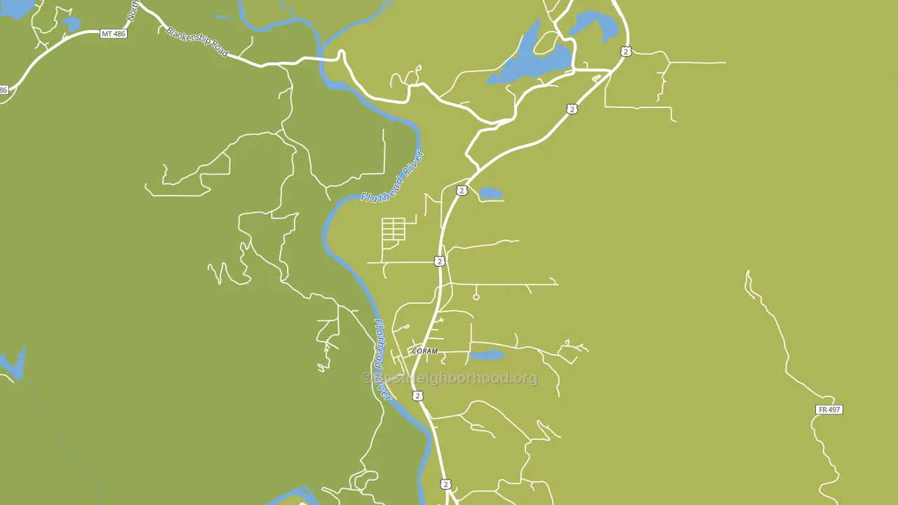 Coram, MT block-group voter-turnout map