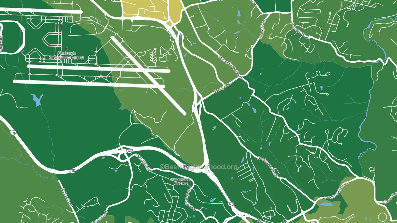 Coraopolis Heights, PA block-group voter-turnout map