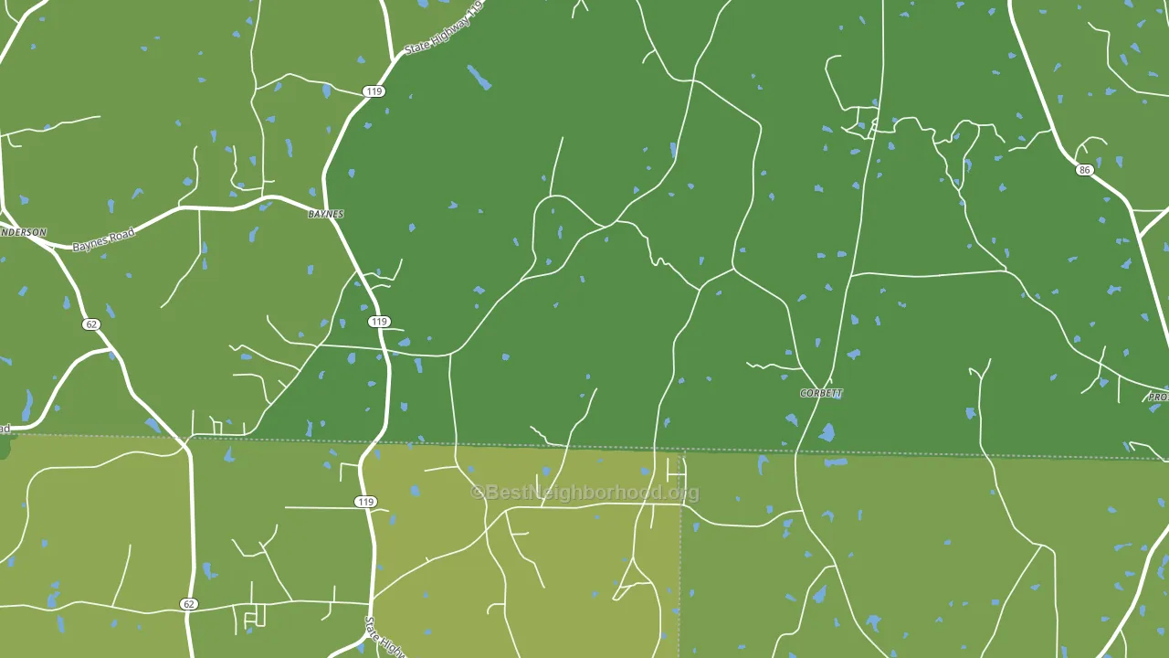 Corbett, NC block-group voter-turnout map