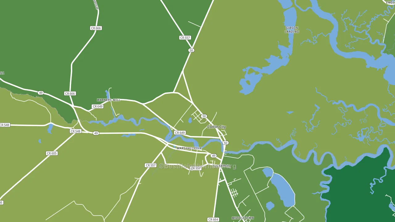 Corbin City, NJ block-group voter-turnout map
