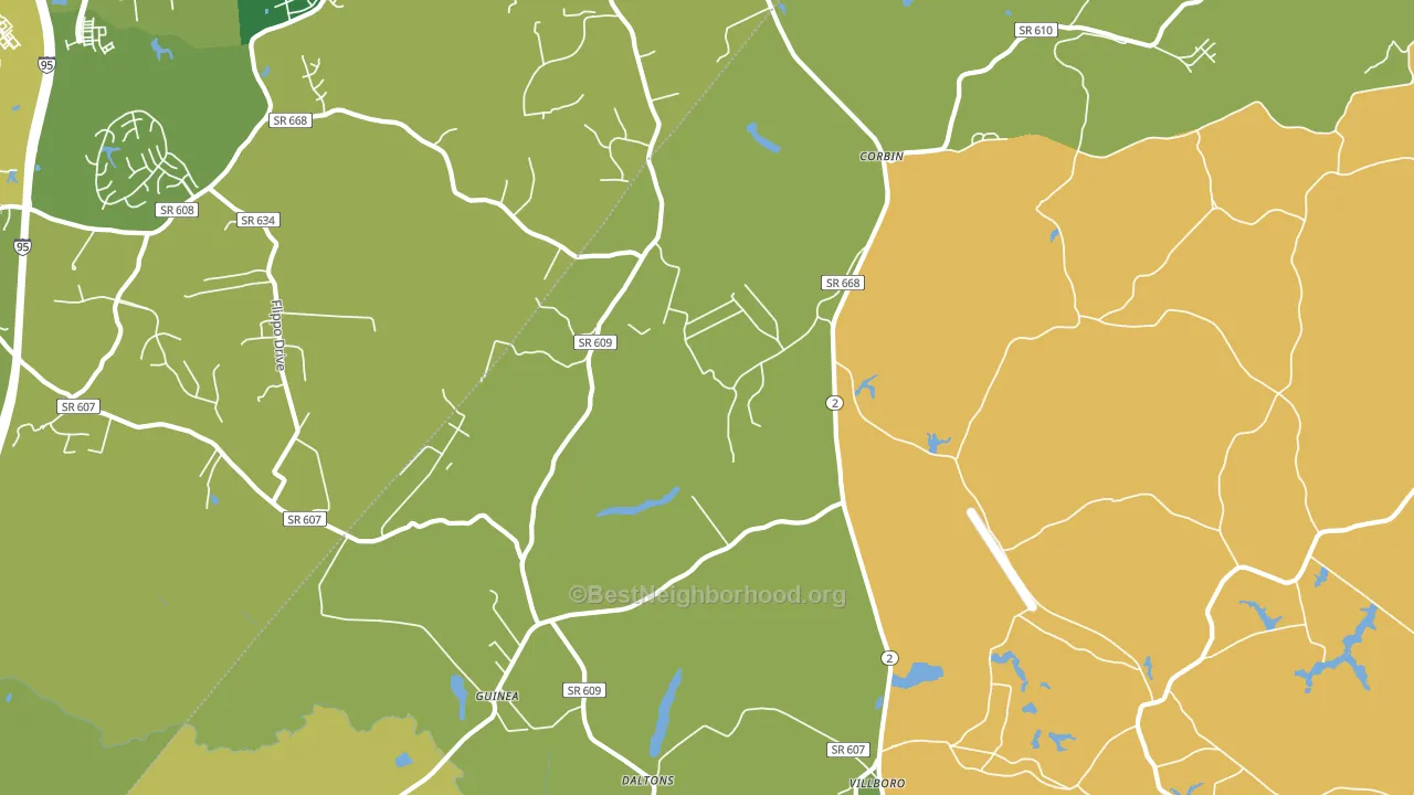 Corbin, VA block-group voter-turnout map