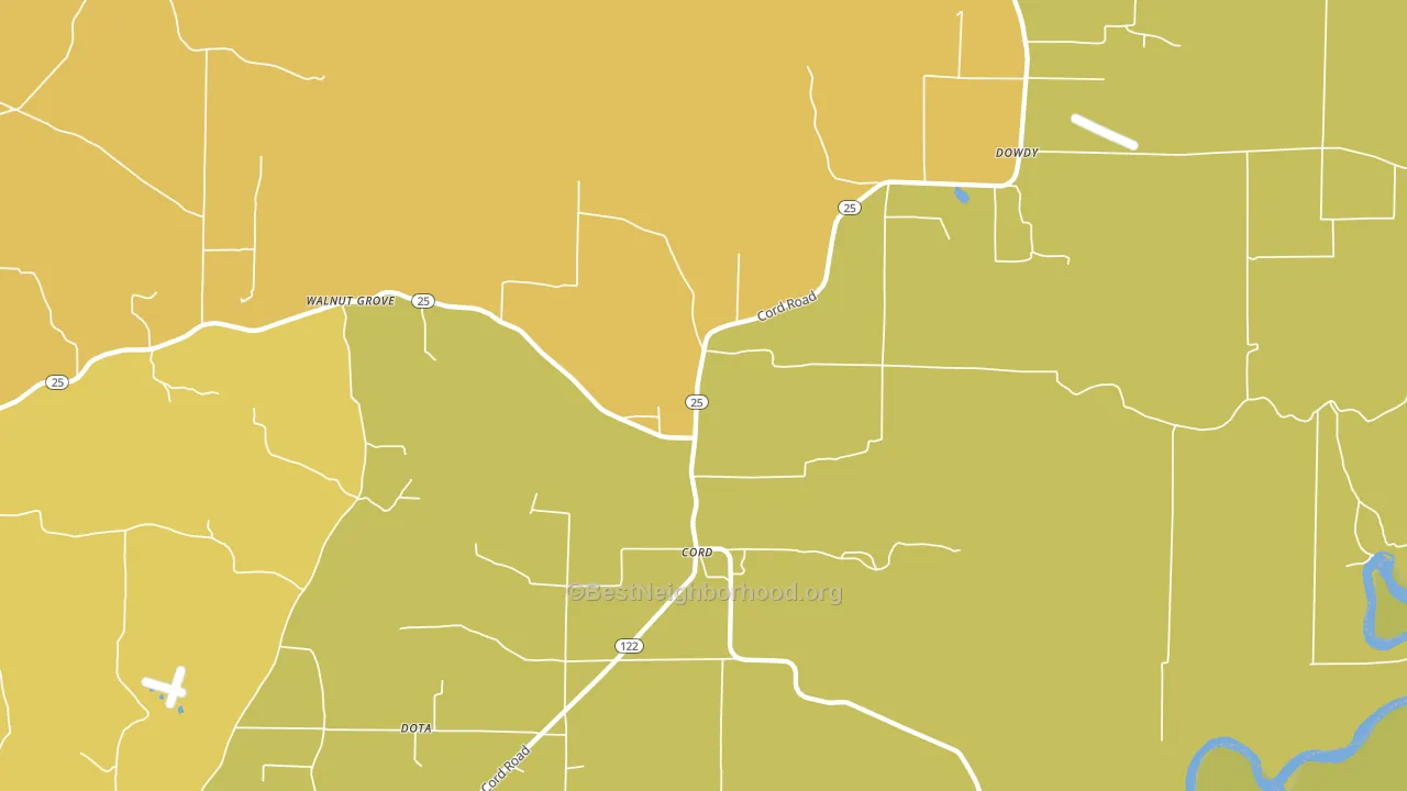Cord, AR block-group voter-turnout map