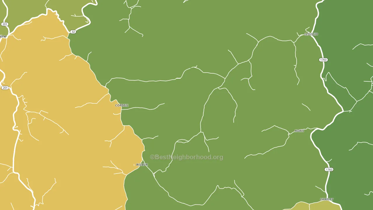 Cordell, KY block-group voter-turnout map