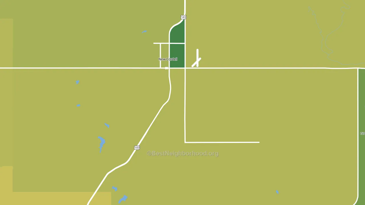 Cordell, OK block-group voter-turnout map