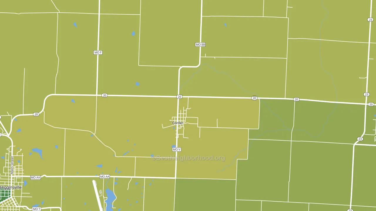 Corder, MO block-group voter-turnout map