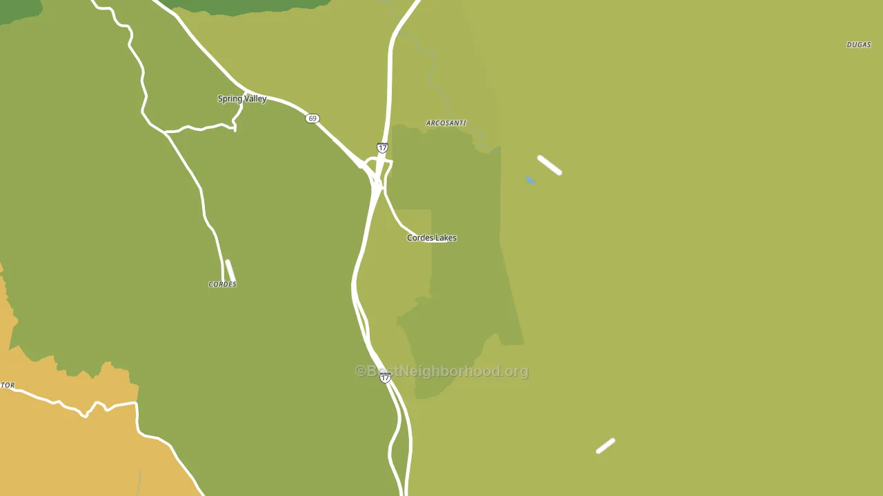 Cordes Lakes, AZ block-group voter-turnout map