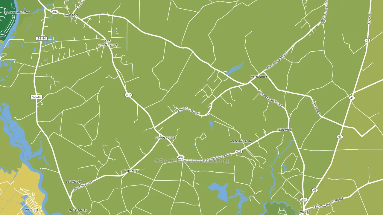 Cordesville, SC block-group voter-turnout map