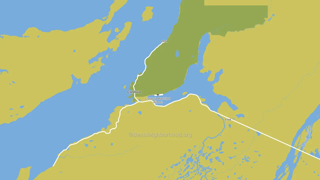 Cordova, AK block-group voter-turnout map