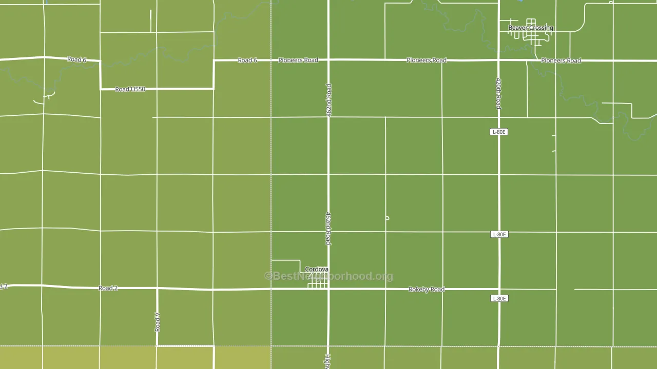 Cordova, NE block-group voter-turnout map