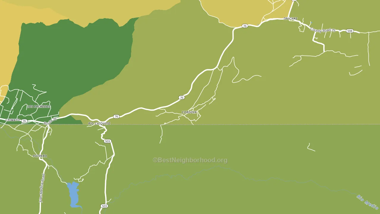 Cordova, NM block-group voter-turnout map