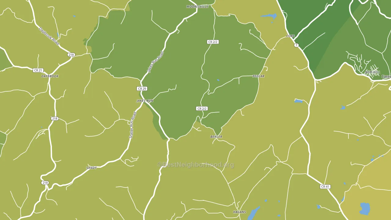 Core, WV block-group voter-turnout map