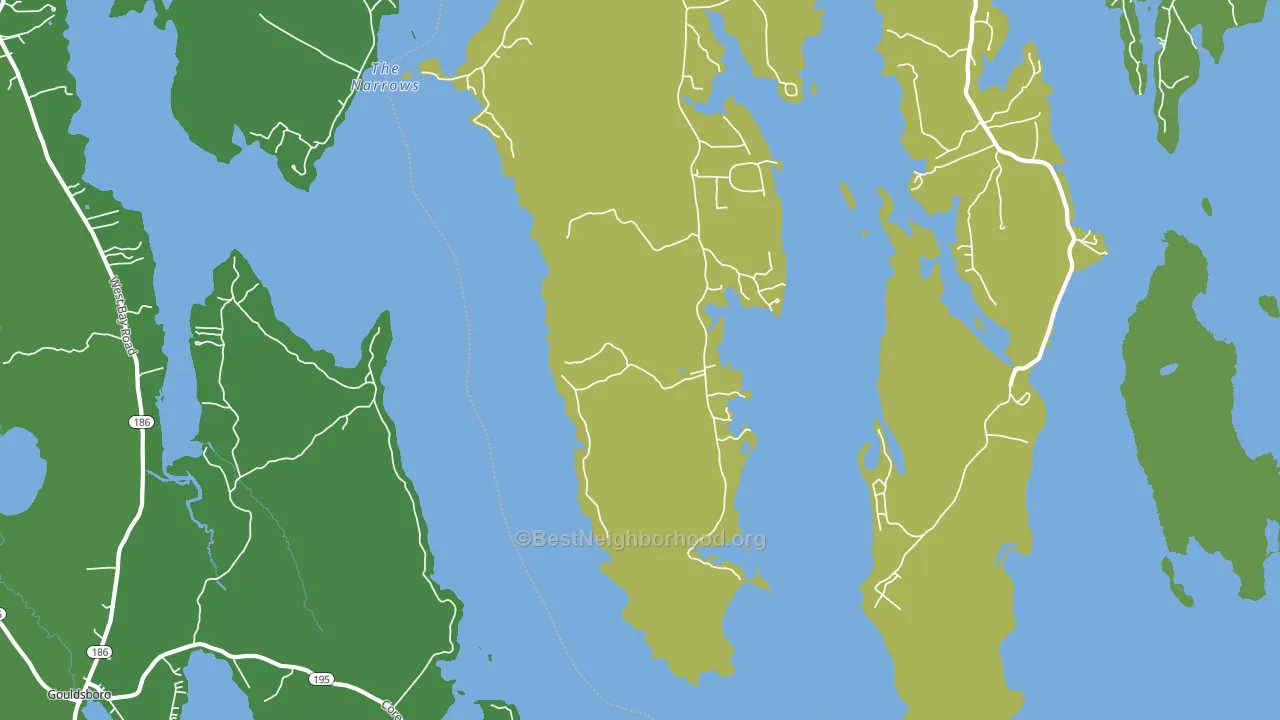 Corea, ME block-group voter-turnout map