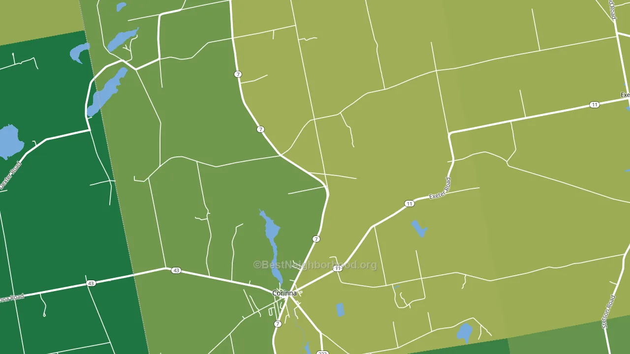 Corinna, ME block-group voter-turnout map